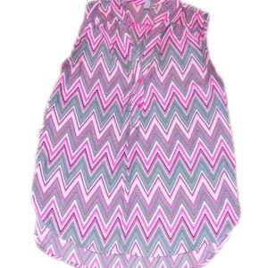 ⭐gorgeous pink and gray tank top blouse size medium women's